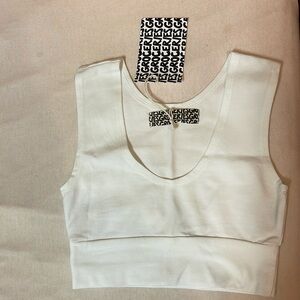 Reversible Organic cotton white crop top